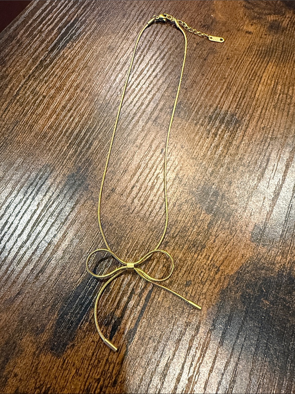 Gold Bow Pendant Necklace - Women's Jewelry